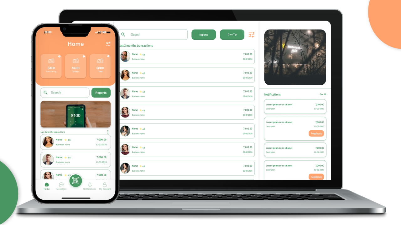 Easy Tipping Digital Tipping and Payout Platform UI